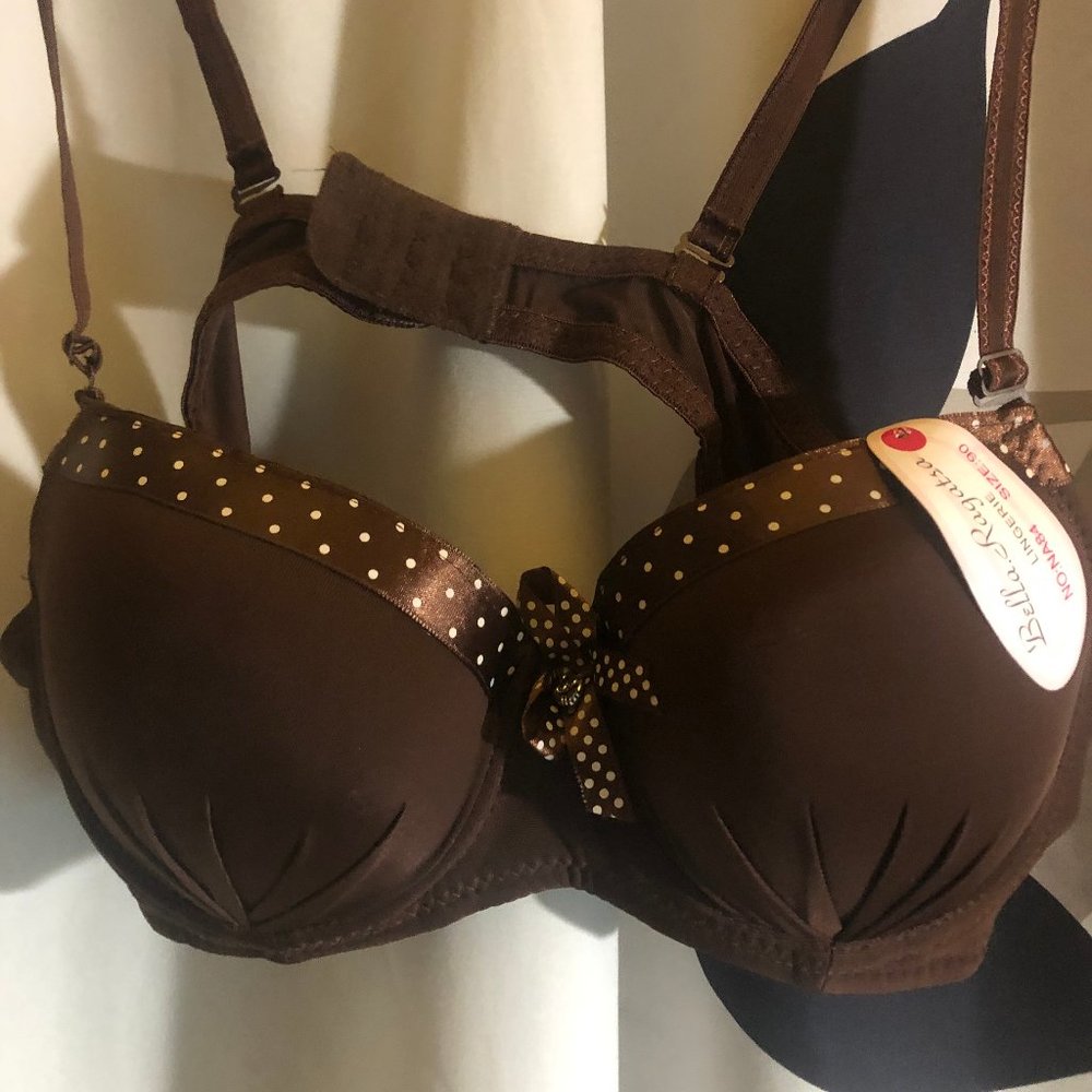 NWT Bella Ragatsa women brown pushup bra size 32B